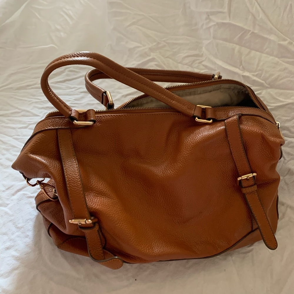 Cute Vintage Tan Leather Large Purse